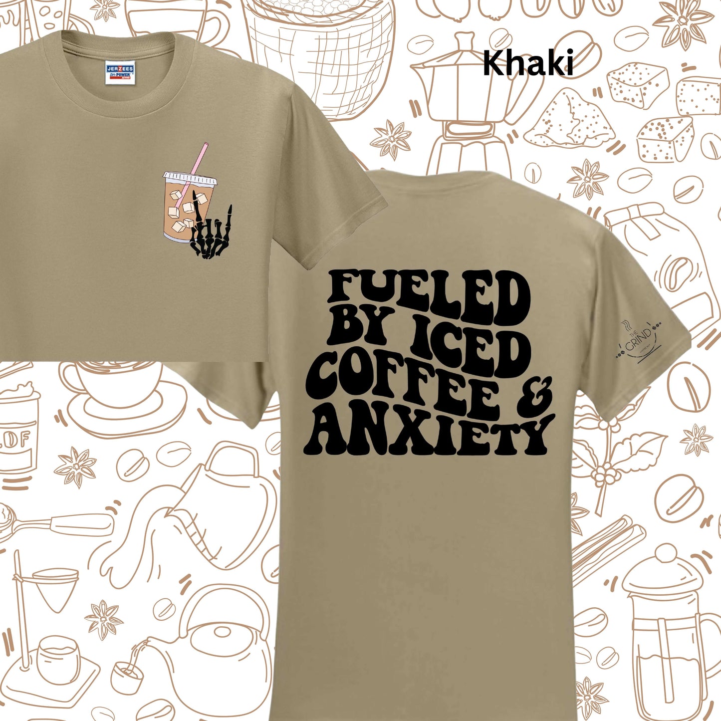 103 - Fueled by Iced Coffee and Anxiety Crewnecks, Longsleeves, & Tshirts