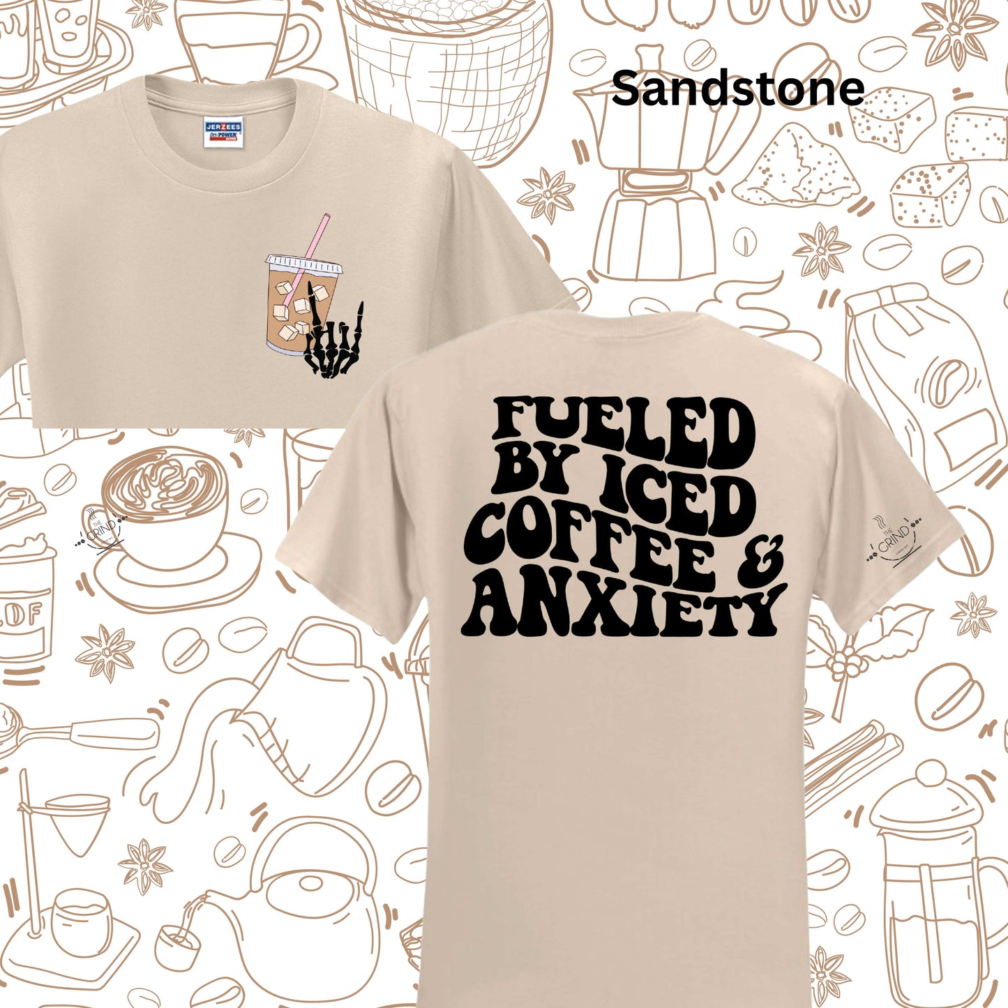 103 - Fueled by Iced Coffee and Anxiety Crewnecks, Longsleeves, & Tshirts