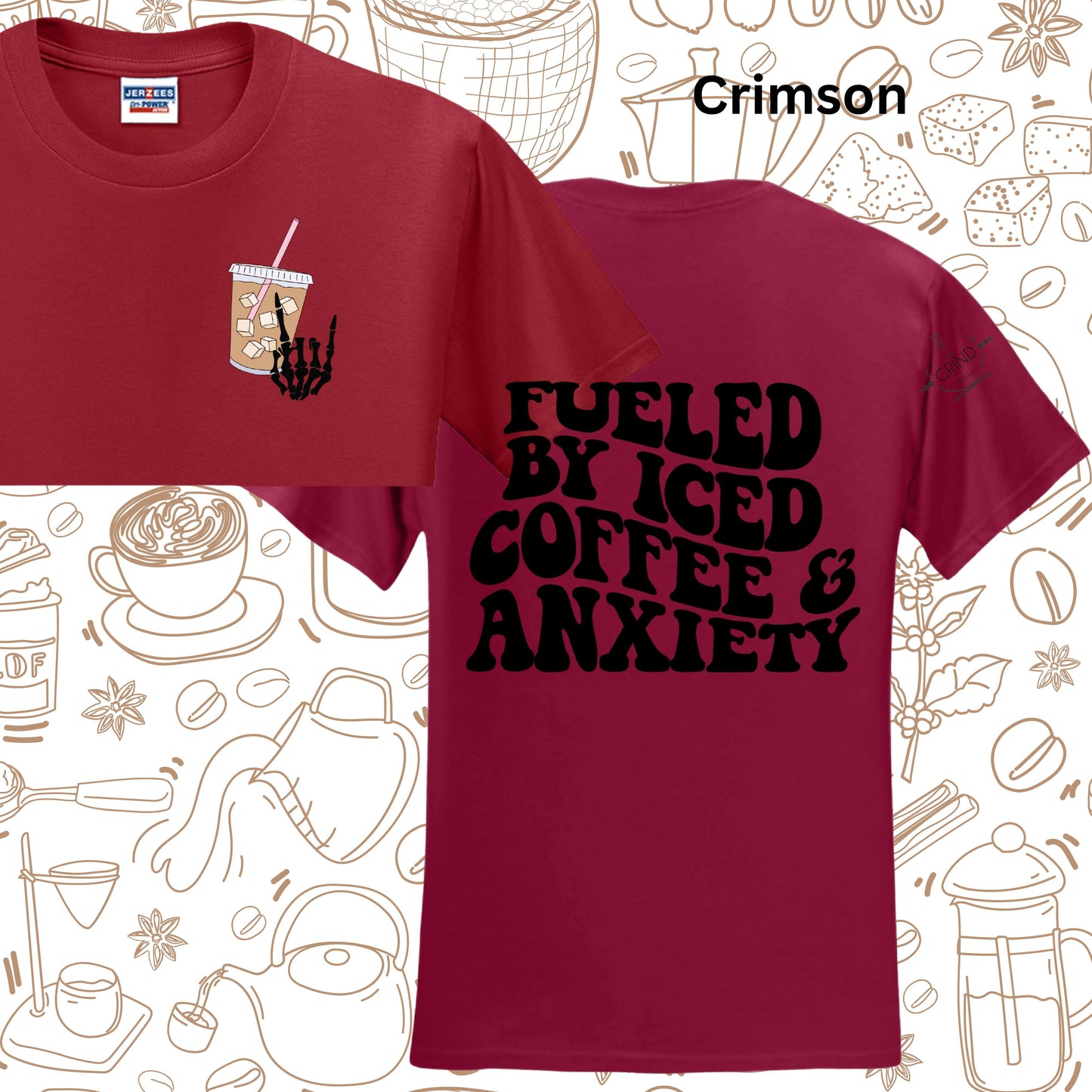 103 - Fueled by Iced Coffee and Anxiety Crewnecks, Longsleeves, & Tshirts