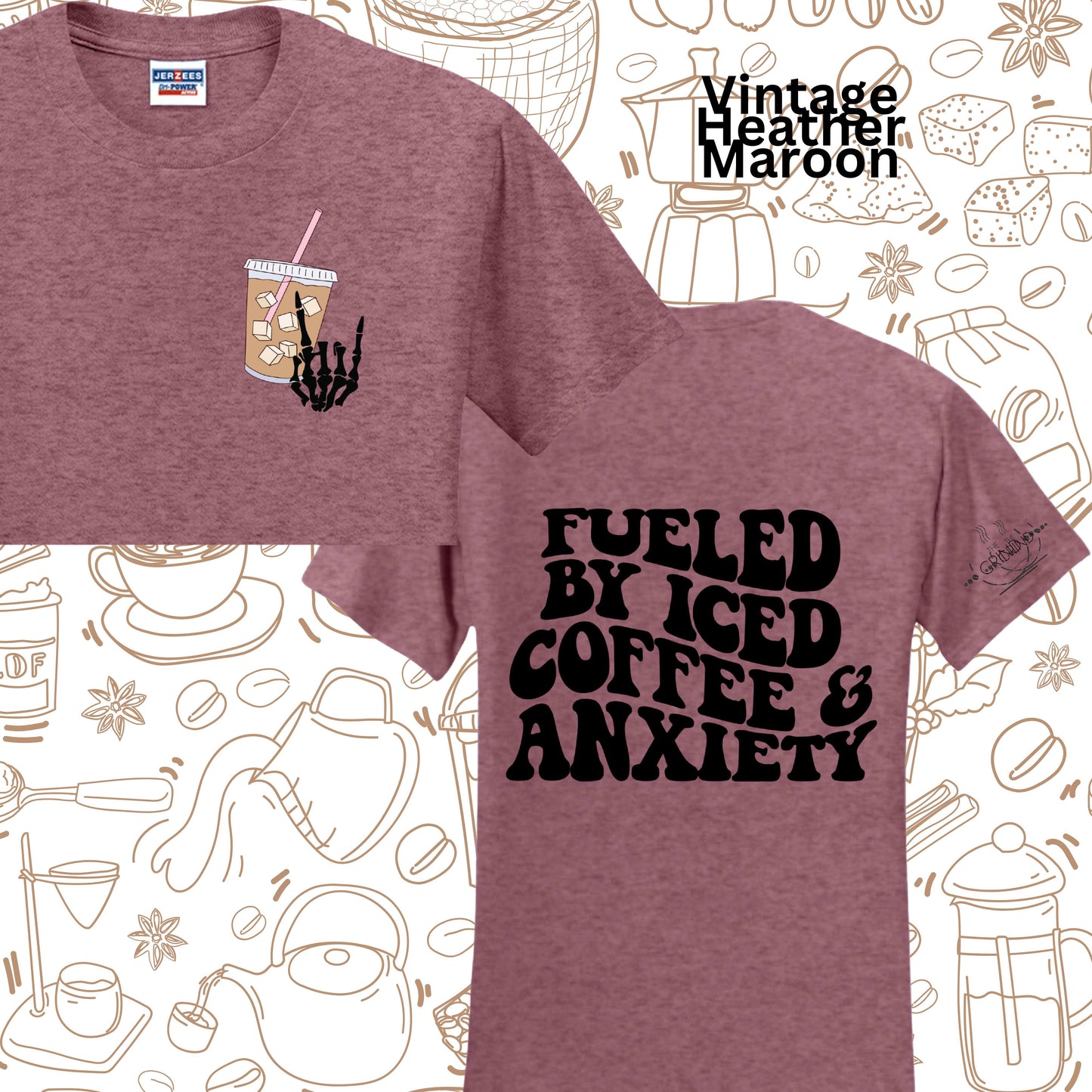 103 - Fueled by Iced Coffee and Anxiety Crewnecks, Longsleeves, & Tshirts