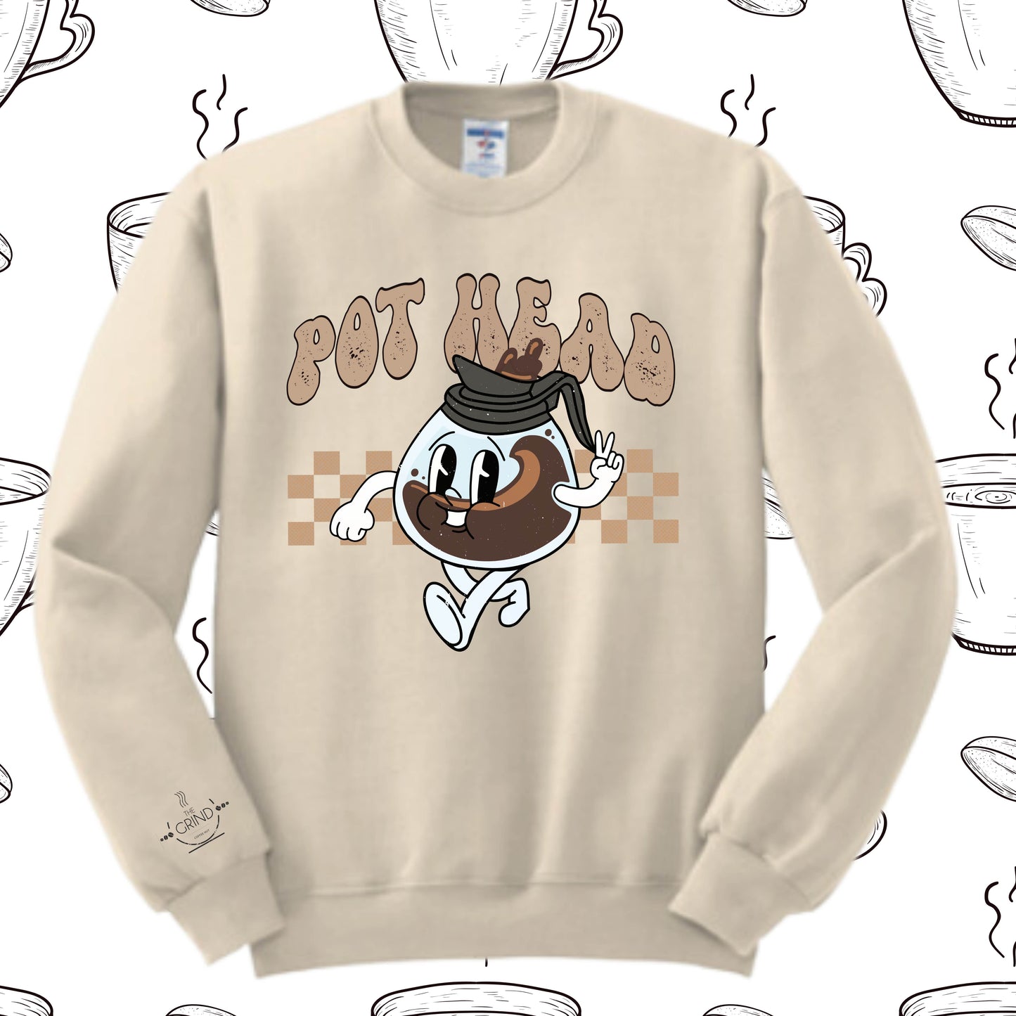 104 - Pot Head Coffee Sweatshirt: Crewnecks, Longsleeves & Tshirts