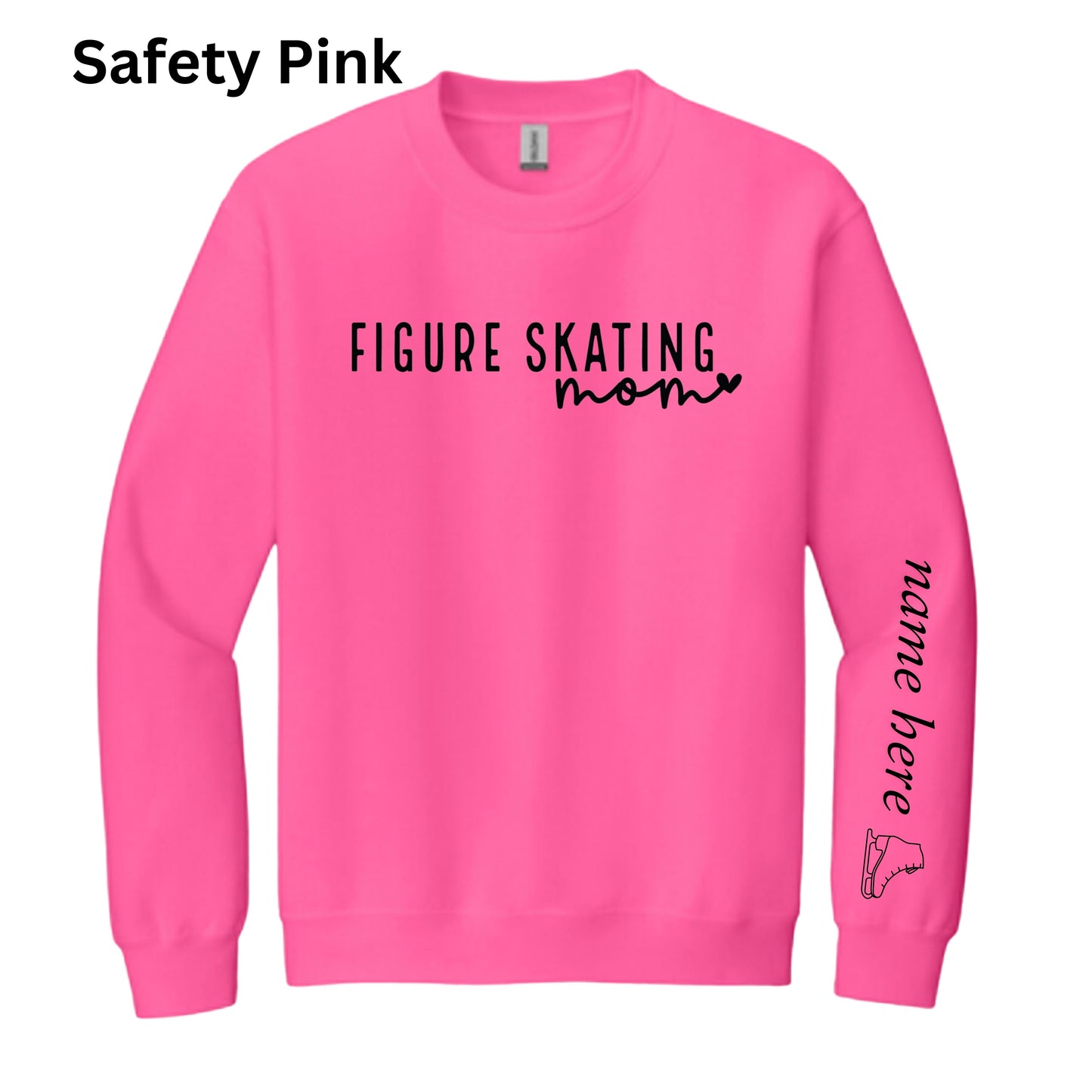 11-Adult Crewneck -Figure Skating Mom with PERSONALIZED sleeve image