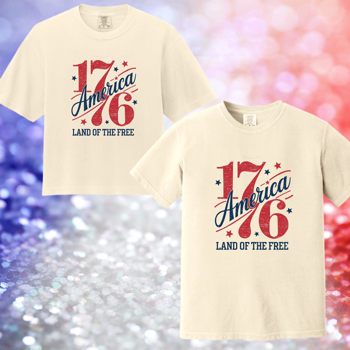 1072 - Land of the Free Cropped or Regular Tshirt