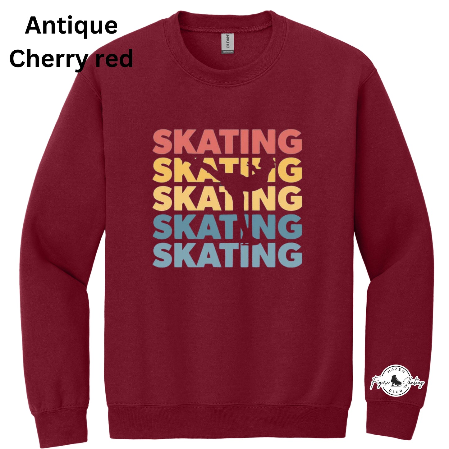012 - Adult Crewneck-Skating x5 with Sleeve Image