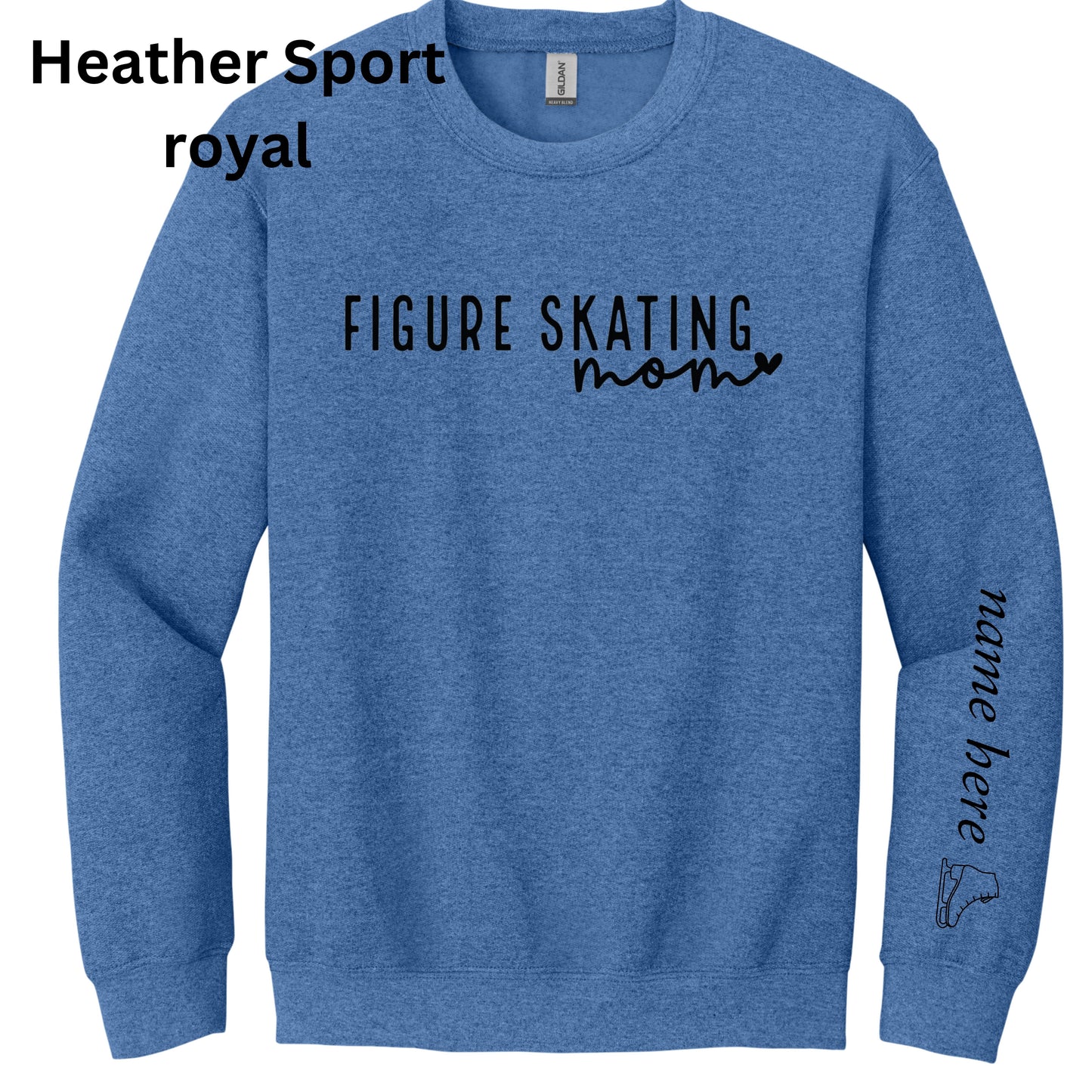 11-Adult Crewneck -Figure Skating Mom with PERSONALIZED sleeve image