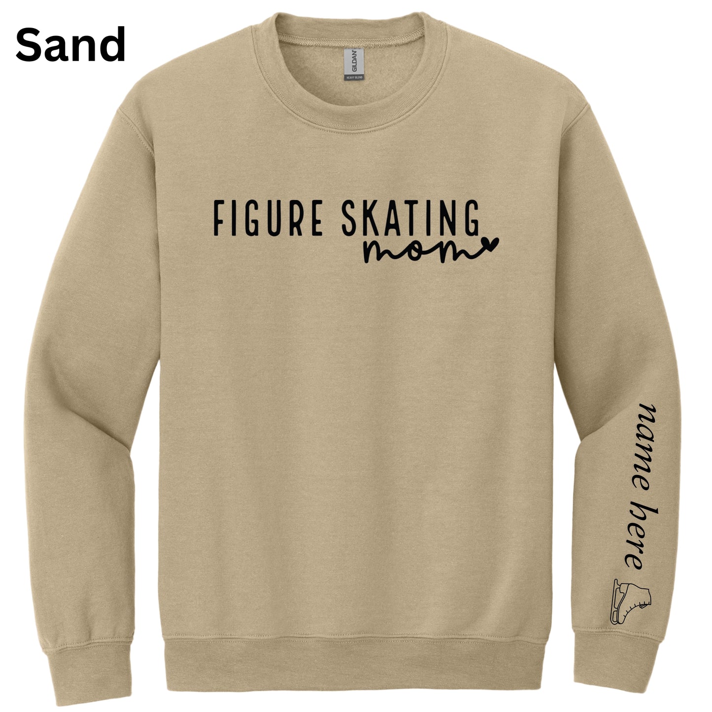 11-Adult Crewneck -Figure Skating Mom with PERSONALIZED sleeve image