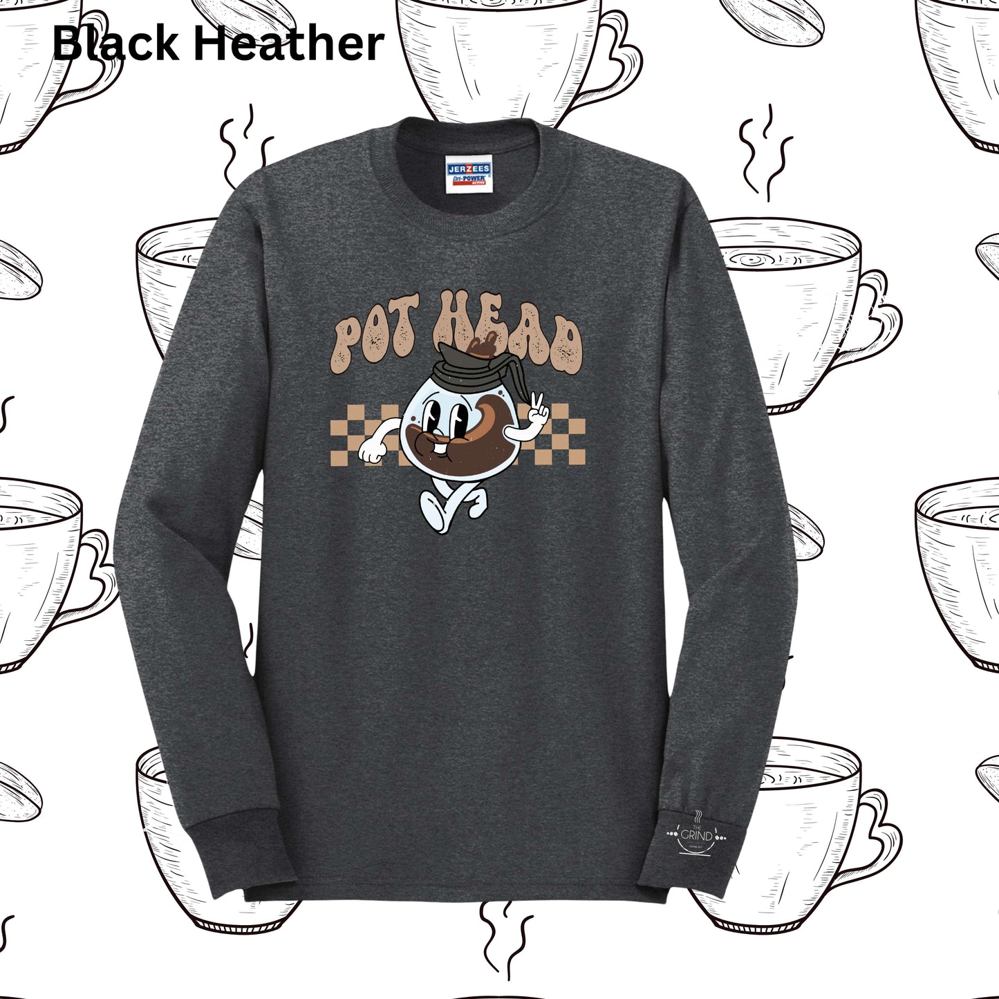 104 - Pot Head Coffee Sweatshirt: Crewnecks, Longsleeves & Tshirts