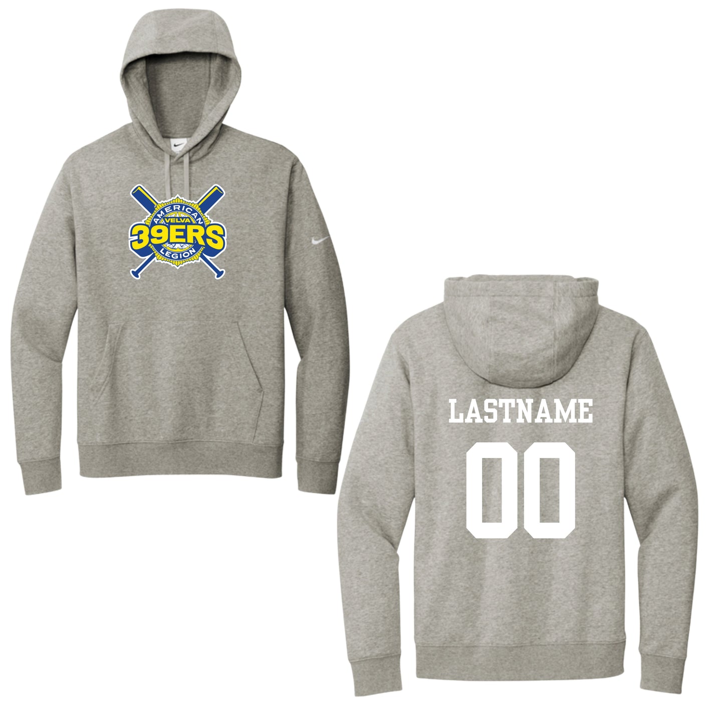 280 - Velva Baseball Logo Nike Hooded Sweatshirt