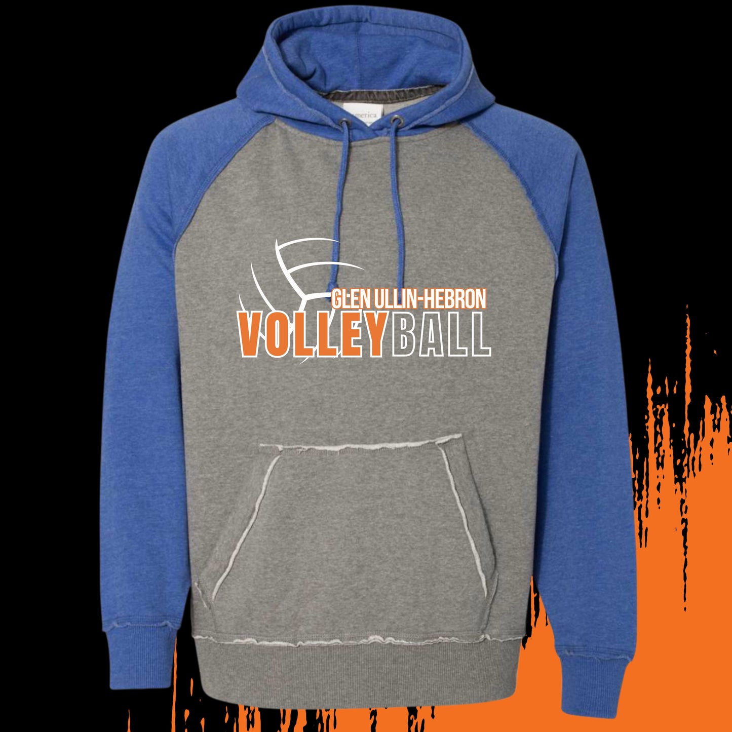 612 - Vintage ADULT Heather Hooded Sweatshirt