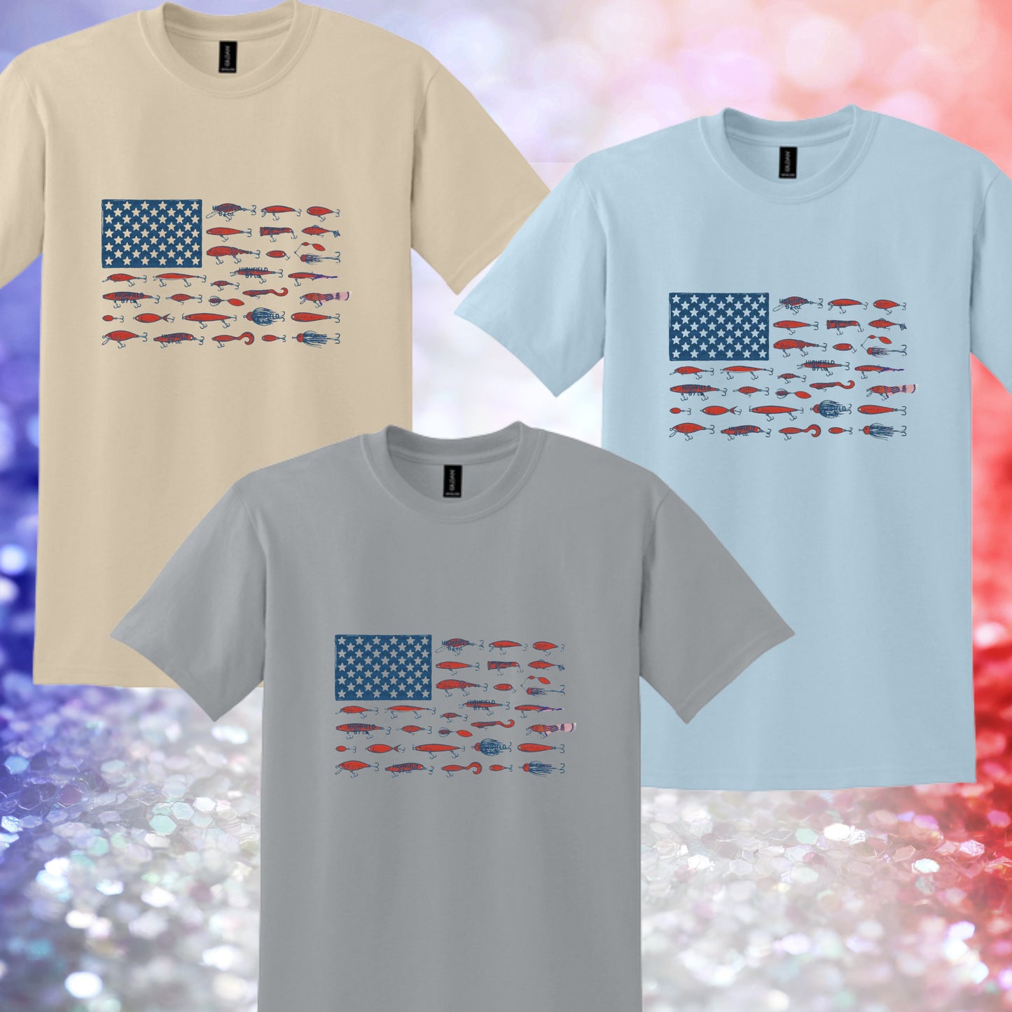 1076 - Fishing Lures 4th of July Shirt