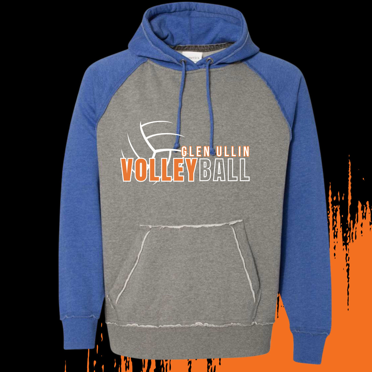 612 - Vintage ADULT Heather Hooded Sweatshirt