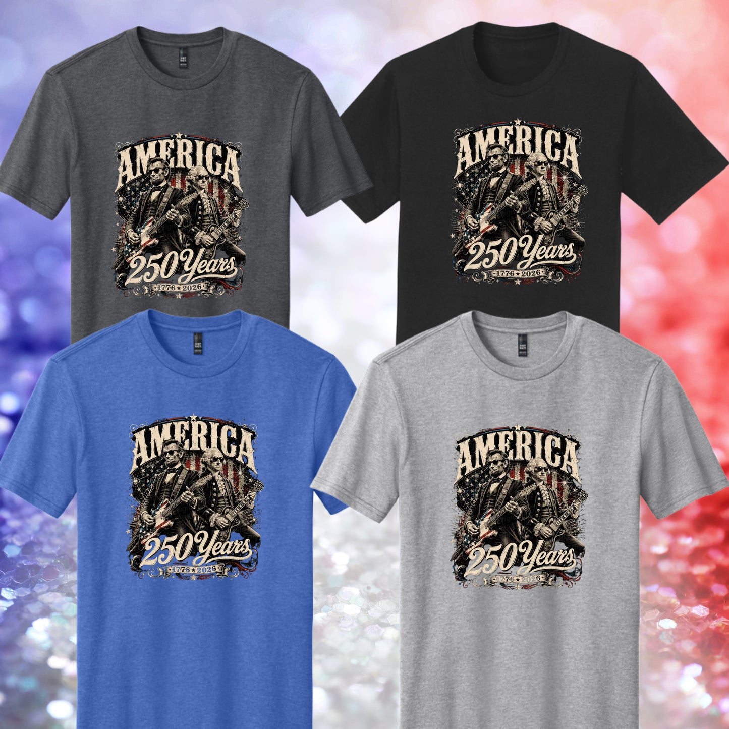1068 - Presidential Guitar 4th of July Shirt