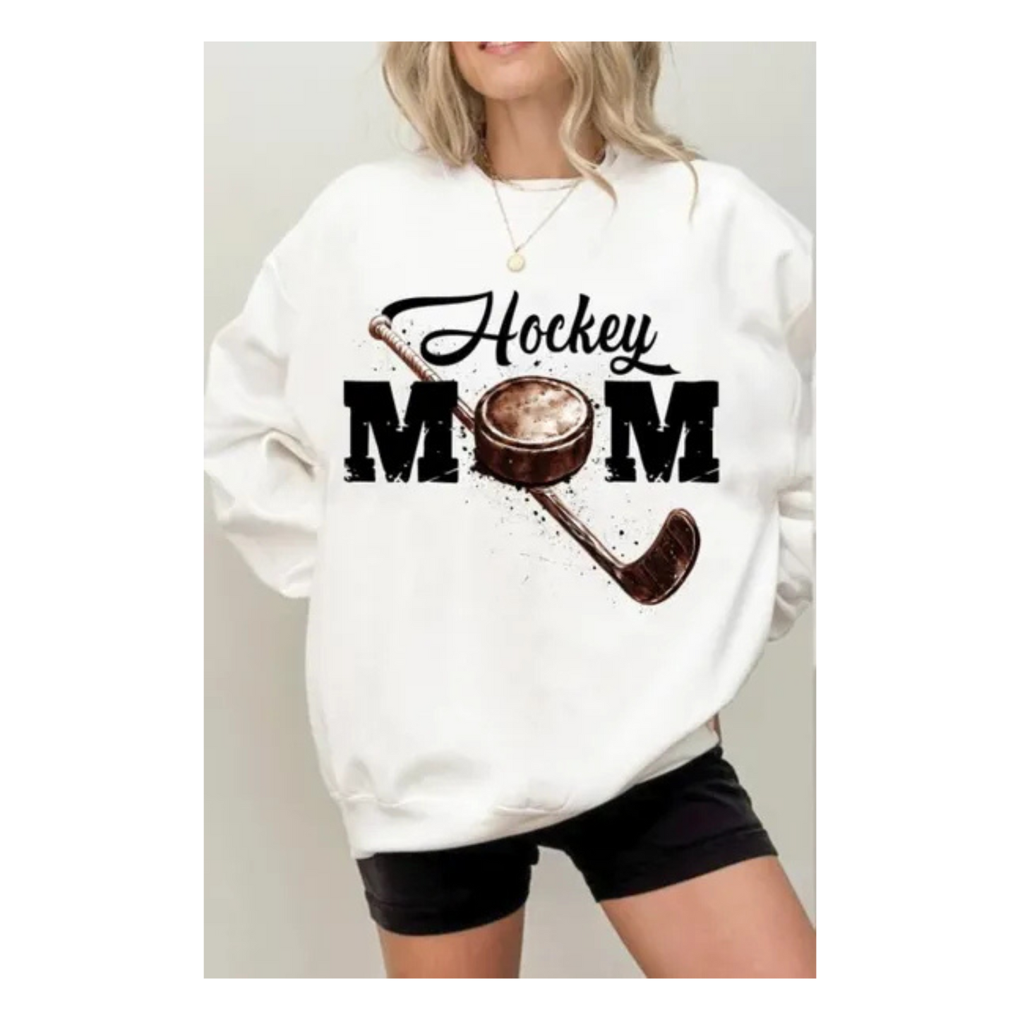 68- Hockey Mom Crew Sweatshirt