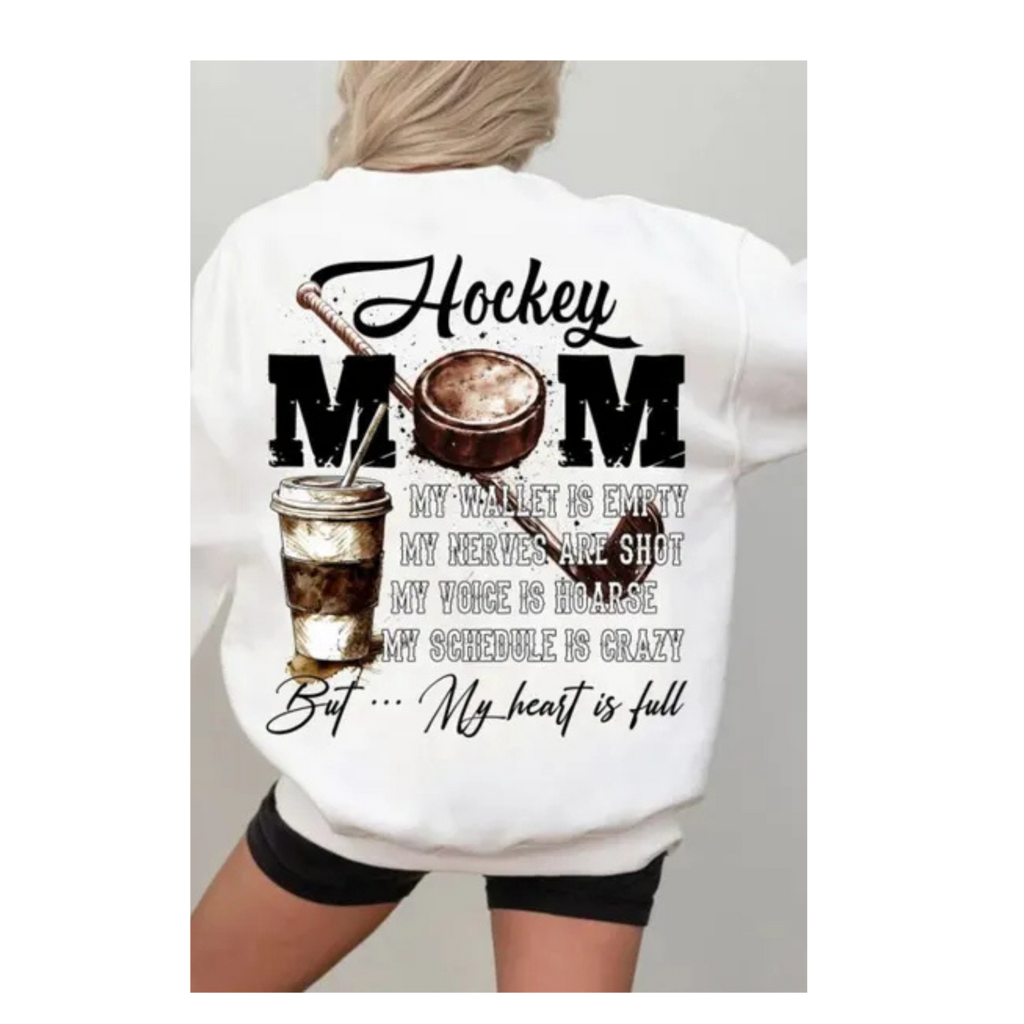 68- Hockey Mom Crew Sweatshirt