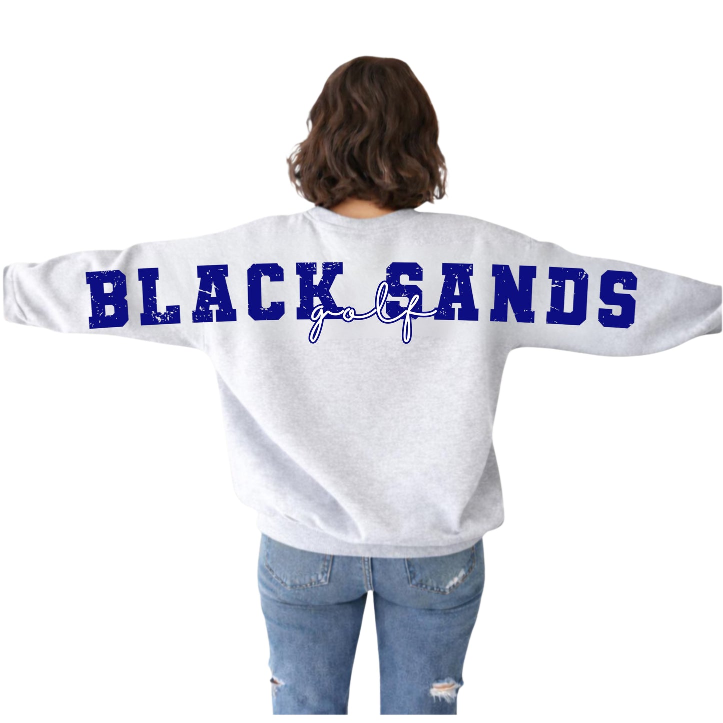 Oversized Image Across Back - Jerzees Sweatshirt - Ash - Image: 848