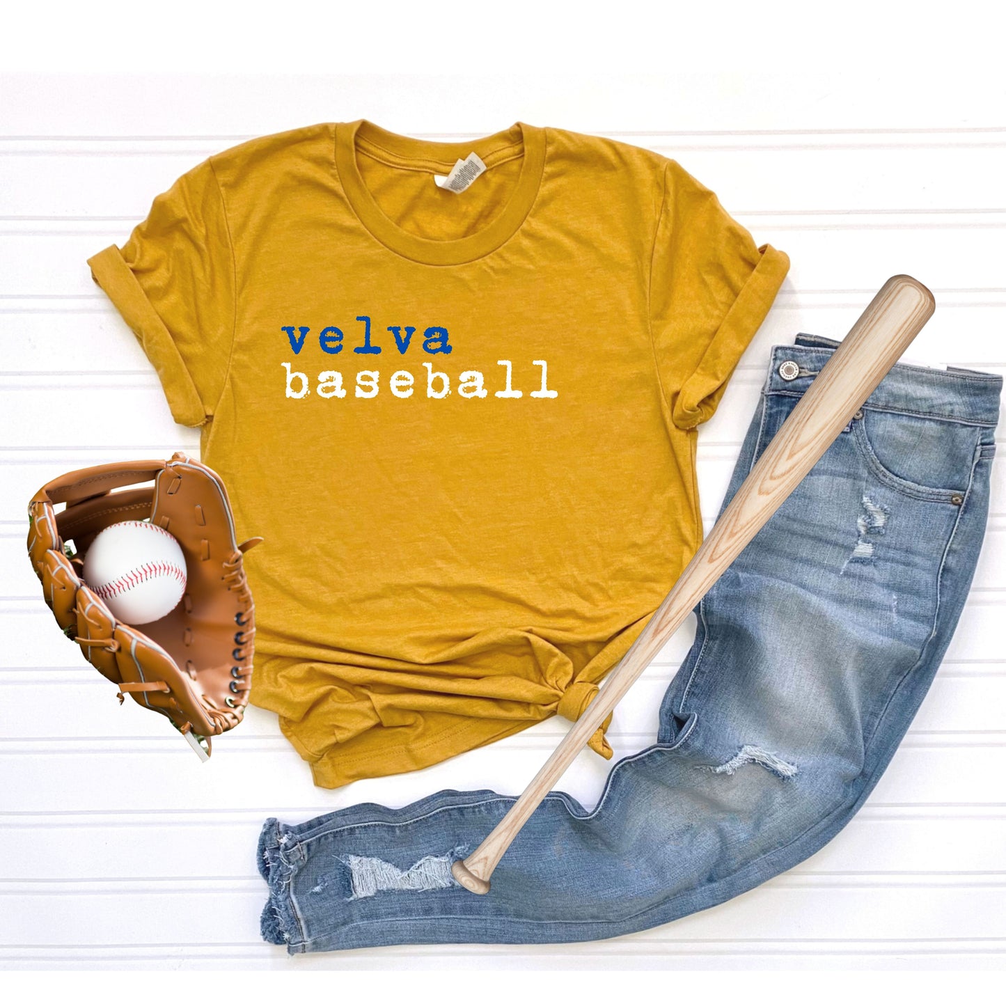 297 - Velva Baseball Typewriter Style T-Shirt