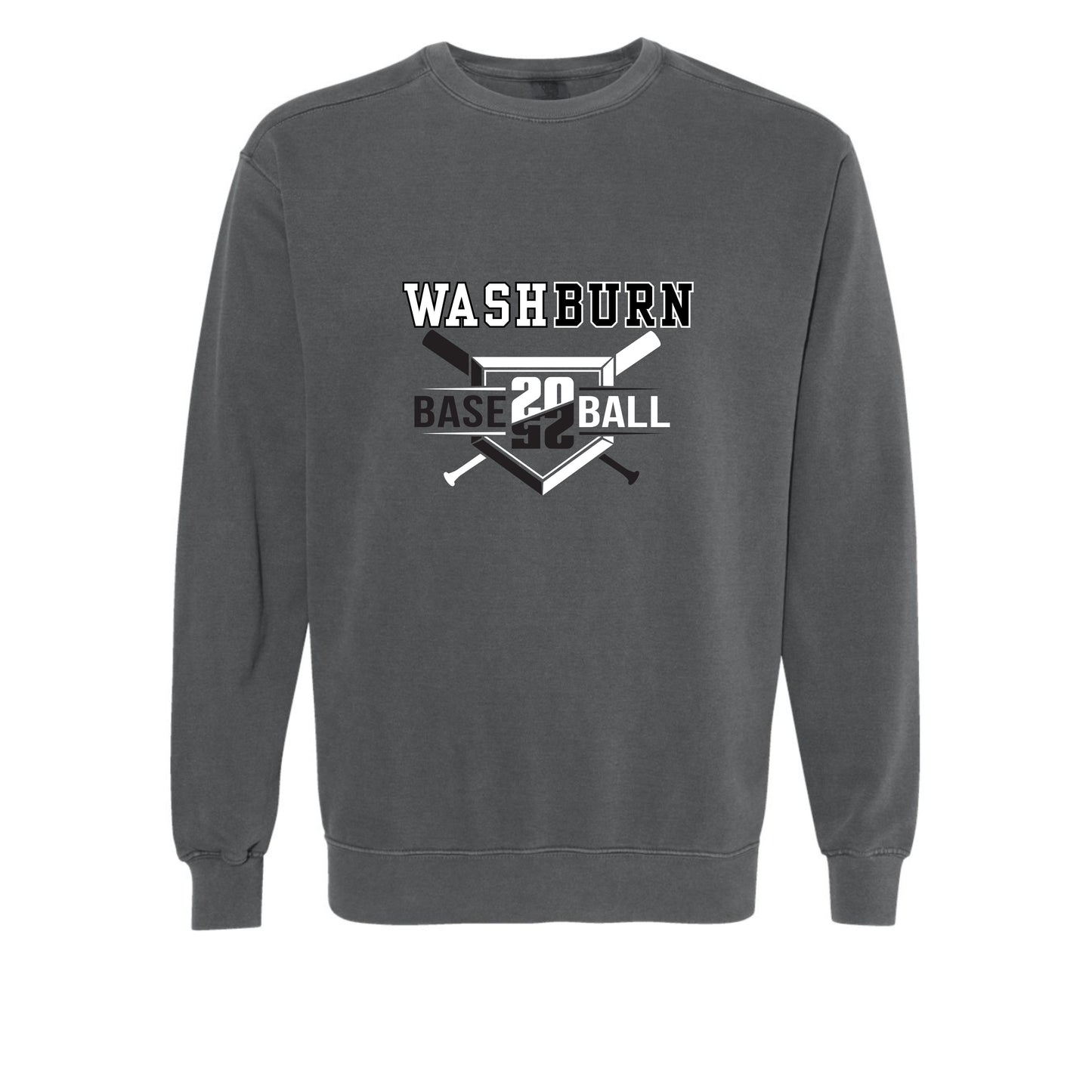 304 - Washburn Baseball Comfort Colors Crewneck Sweatshirt