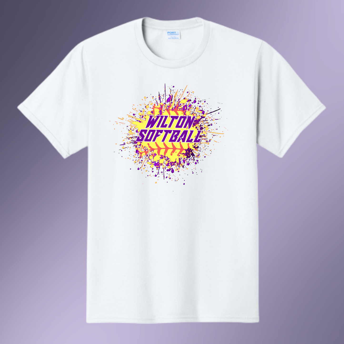 1033- Wilton Softball Splatter T-shirt and Crew