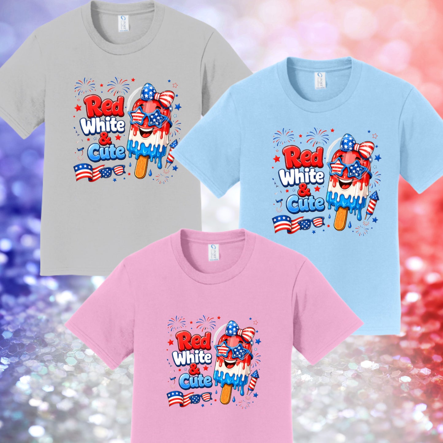 1082 - 4th of July Youth Popsicle Drip T-shirt