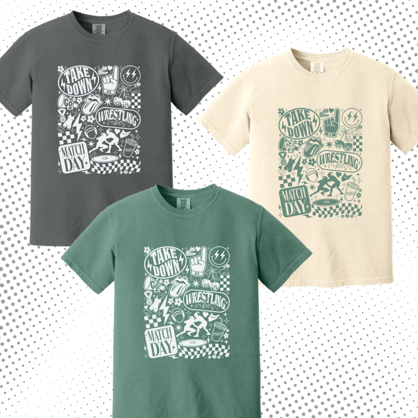 584 - Wrestling Graphiti Comfort Color T-shirt