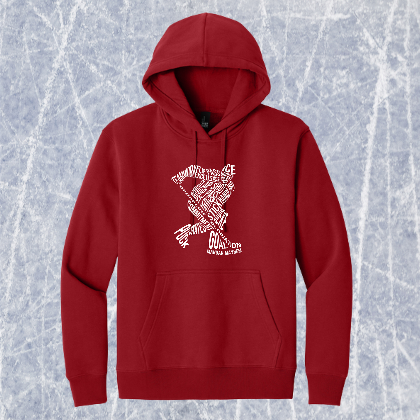 1005-Hockey Words Hoodie Youth and Adult