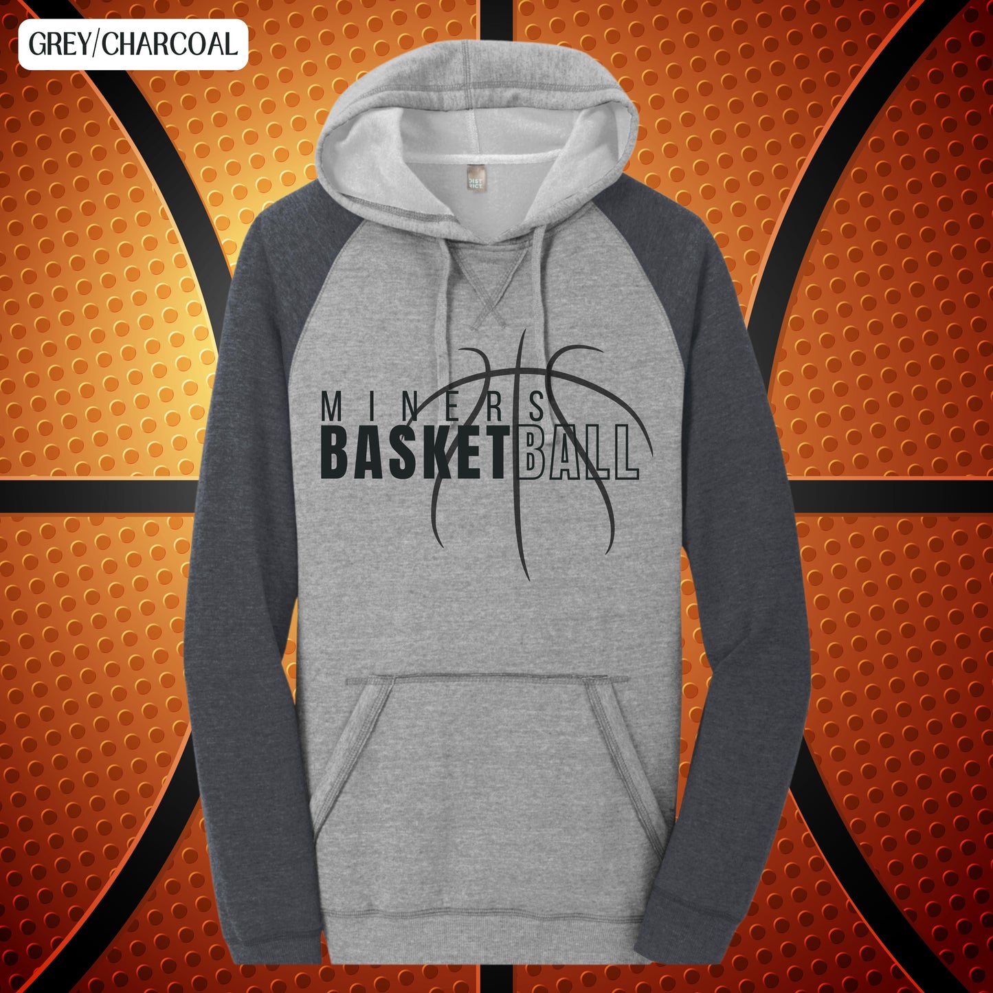 414 - Miner Basketball Fleece Raglan Hoodie