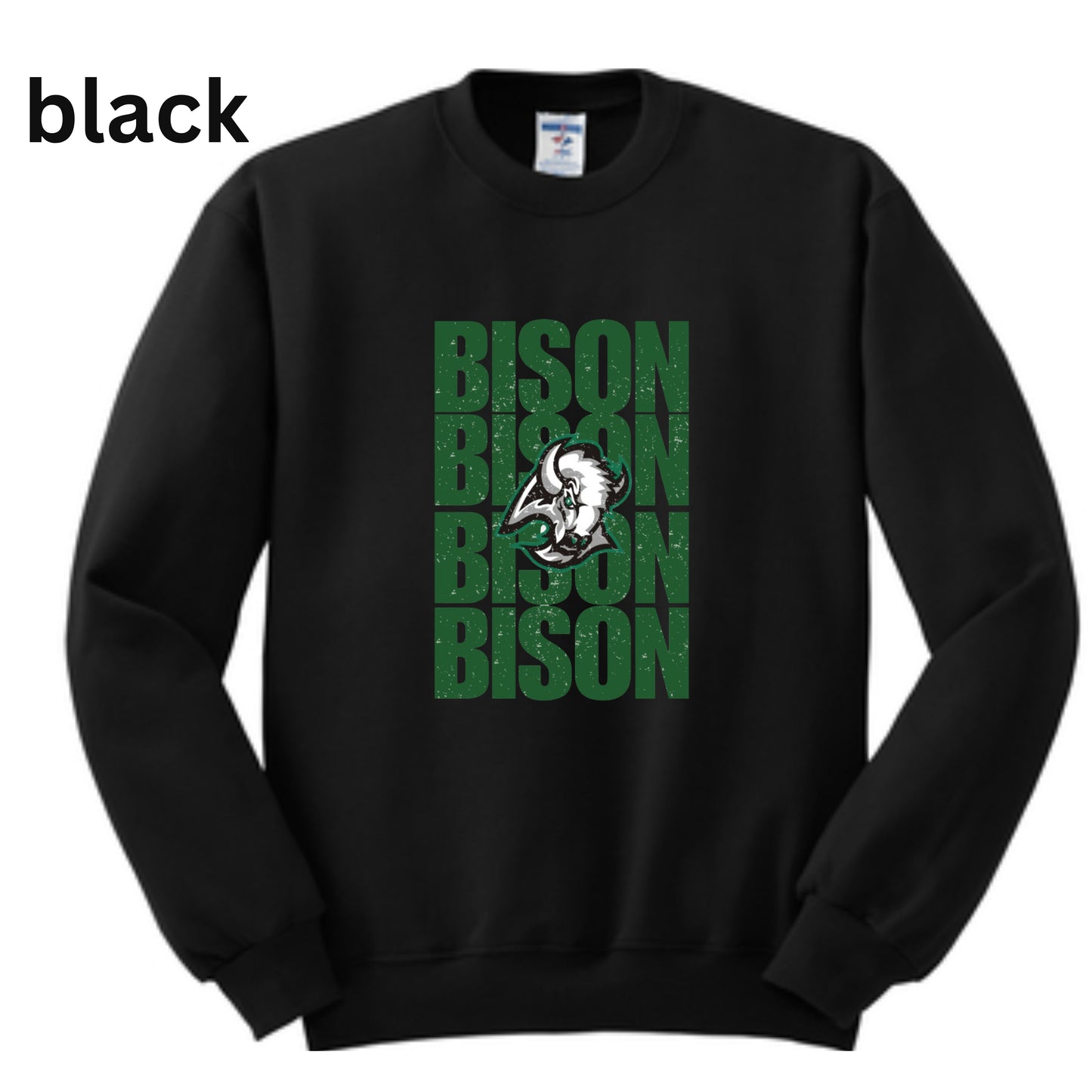 0082 - Adult Crewneck - Bison x4 with Logo