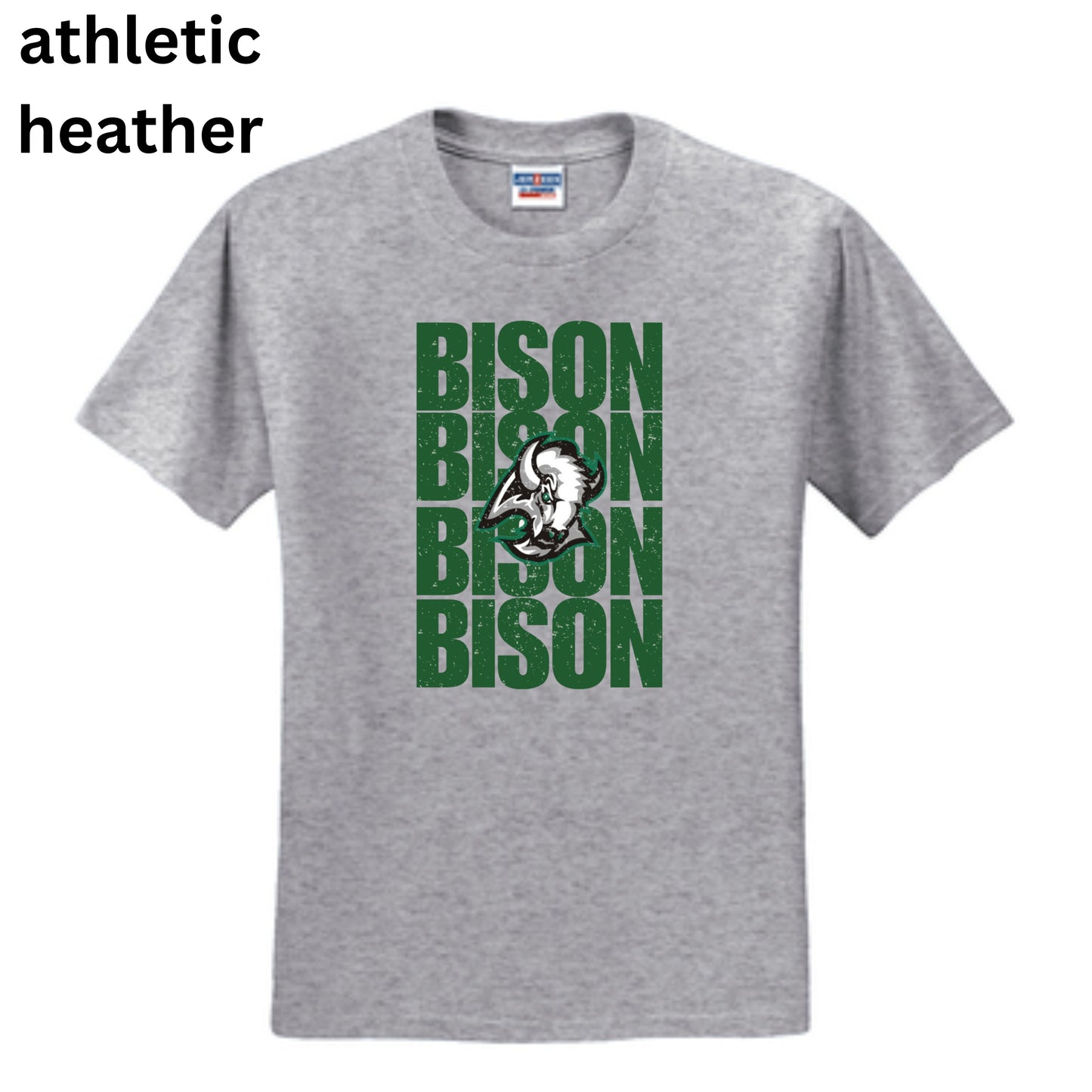 0079 - Adult T-Shirt- Bison x4 with mascot image