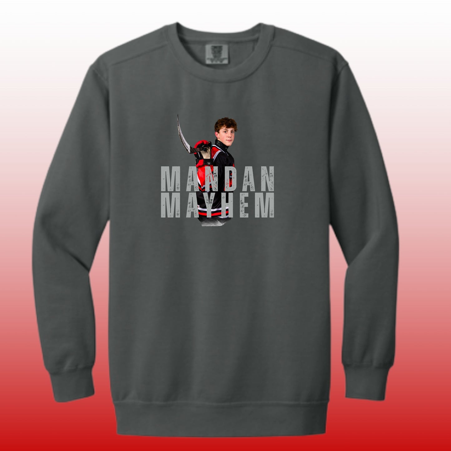 643 - CUSTOM picture Mandan Mayhem Grunge Text