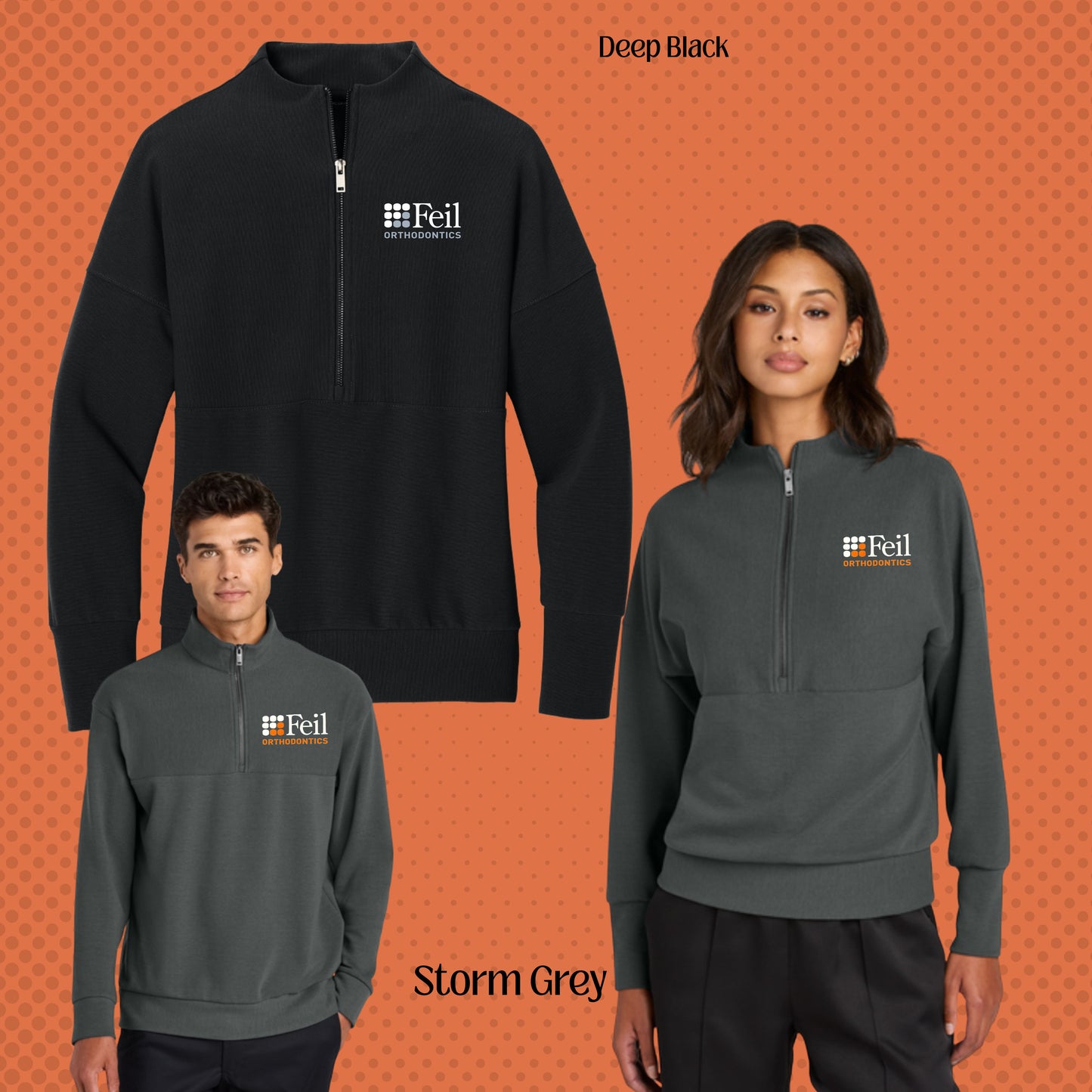 542 - Feil, (UNISEX & Women's)  Mercer+Mettle® Linear Texture 1/4-Zip