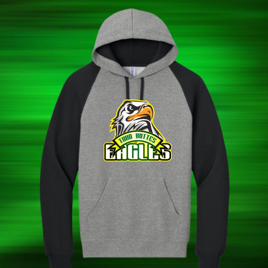 463 - Adult Twin Buttes Colorblock Raglan Hoodie Sweatshirt