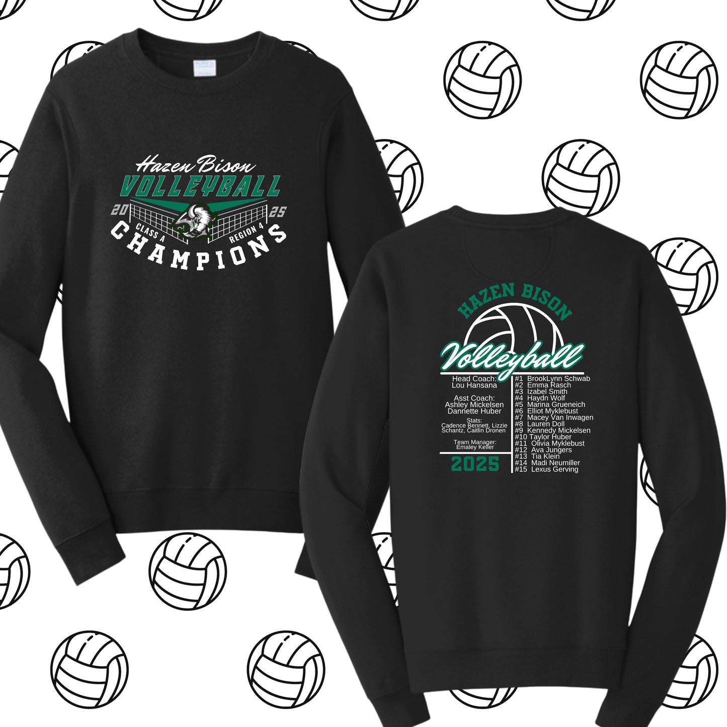 Hazen Bison 2025 Region 4 CHAMPIONS CrewSweatshirt