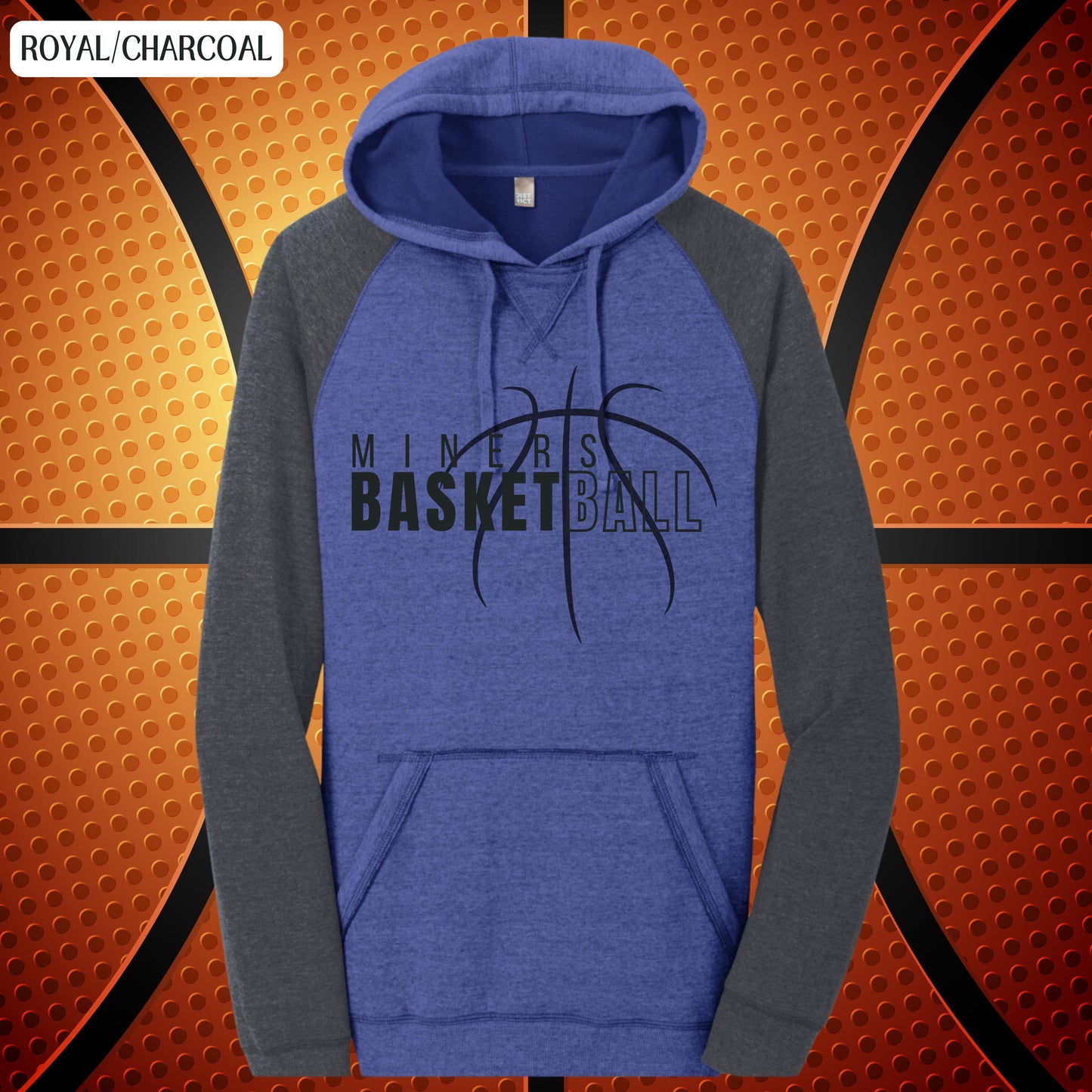 414 - Miner Basketball Fleece Raglan Hoodie