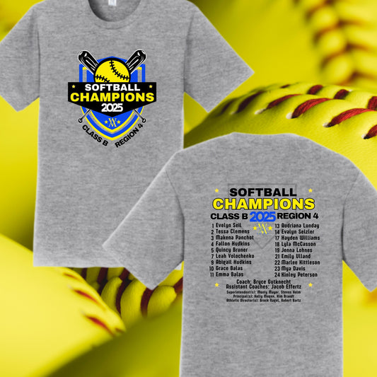 470 - Velva Aggies 2025 Region 4 Softball CHAMPION T-Shirt