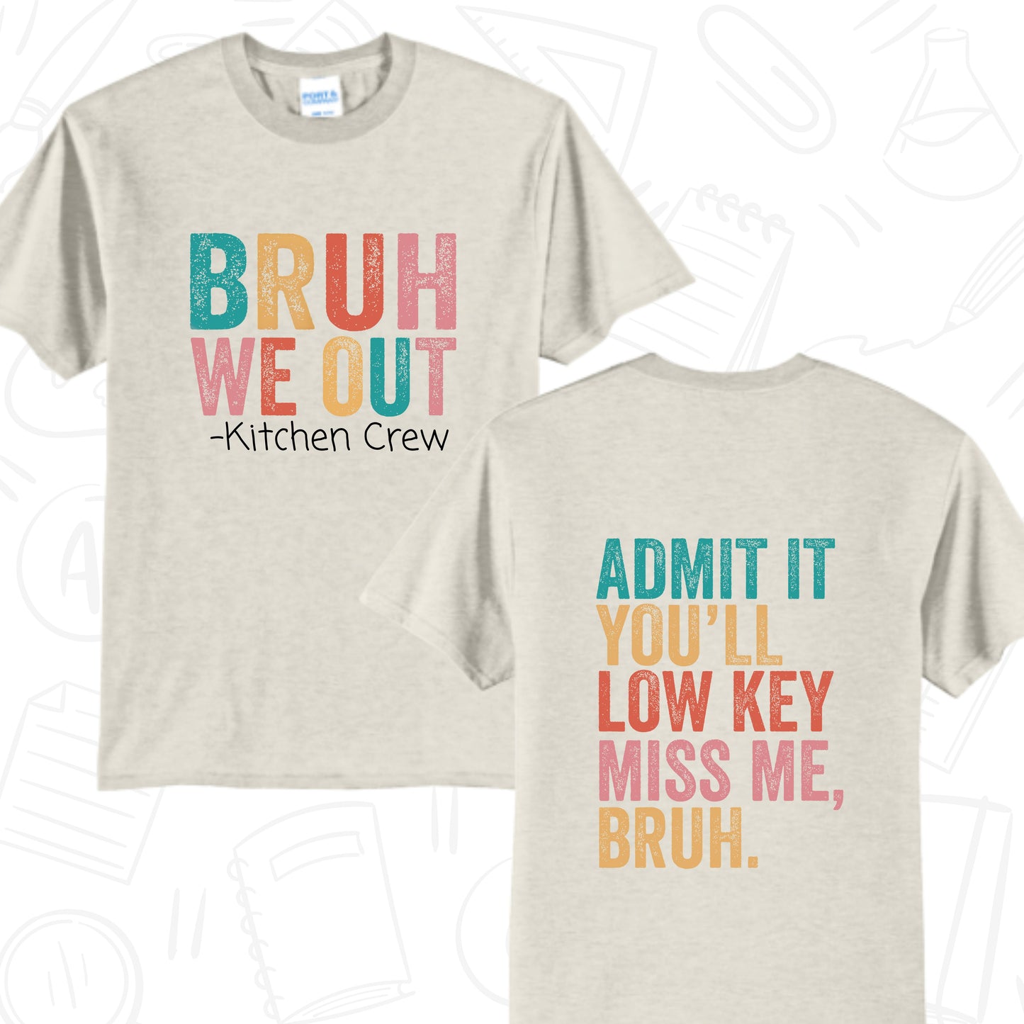 BRUH - Teacher/Para/Admin T-Shirt (PC55) - Oatmeal Heather