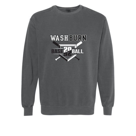 304 - Washburn Baseball Comfort Colors Crewneck Sweatshirt