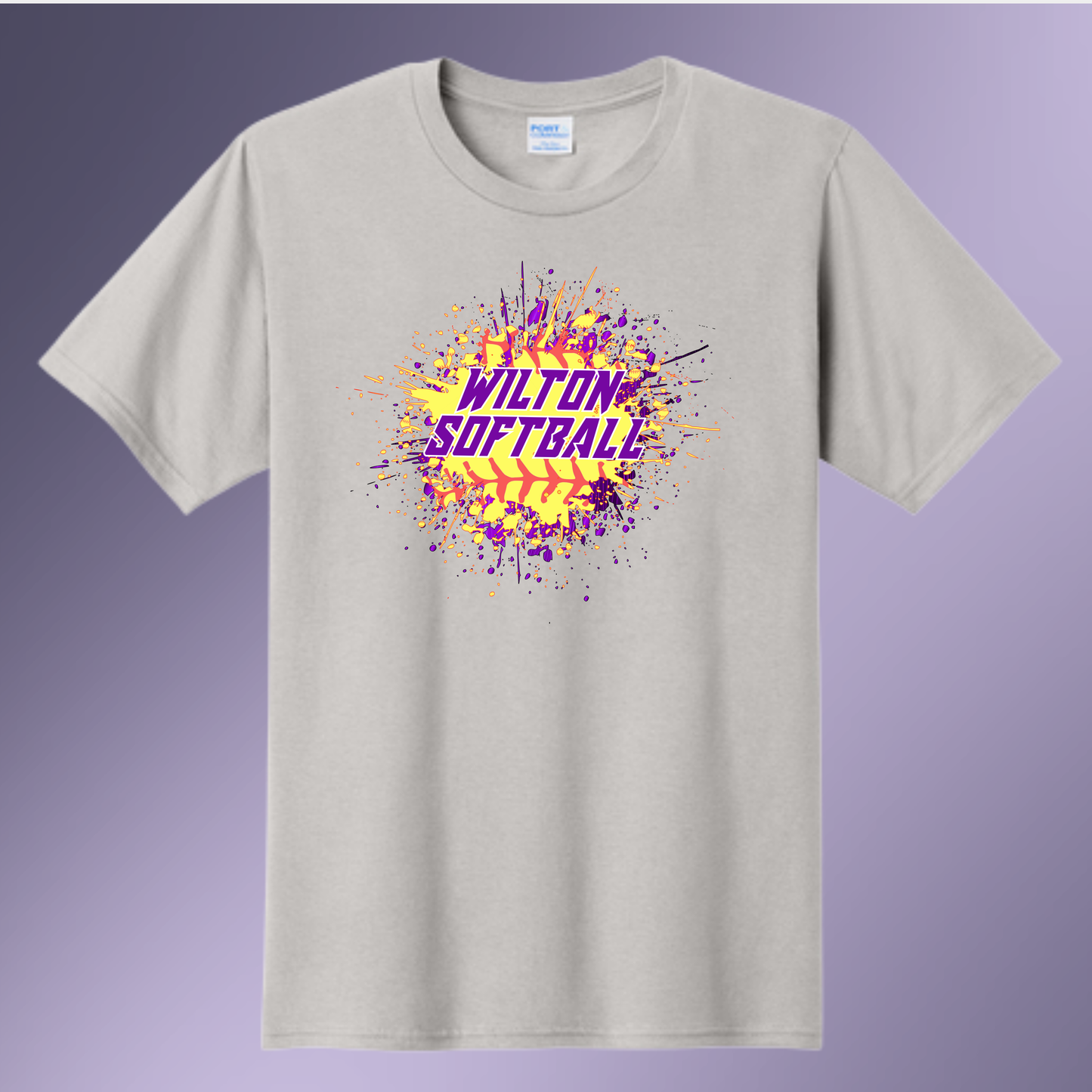 1033- Wilton Softball Splatter T-shirt and Crew