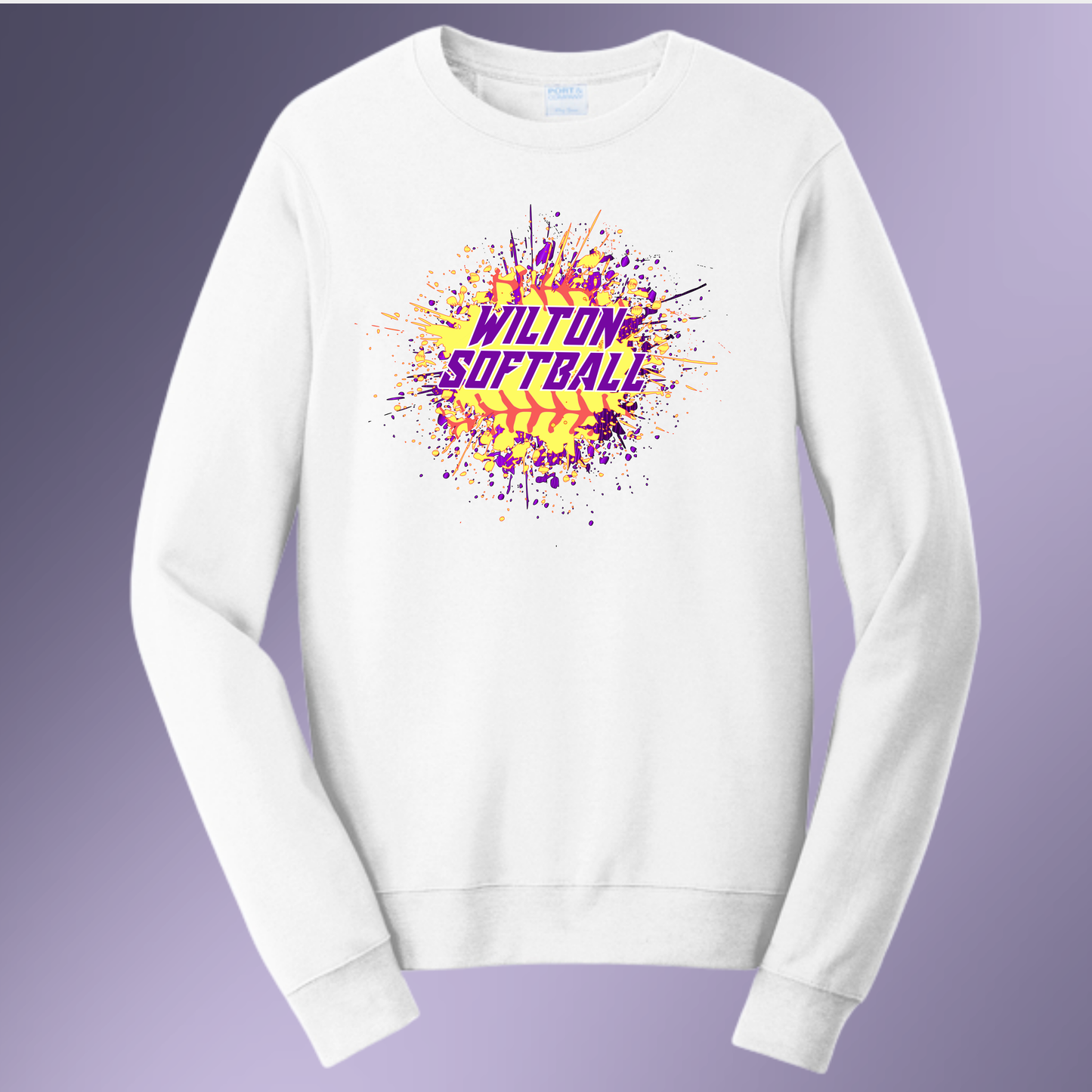 1033- Wilton Softball Splatter T-shirt and Crew