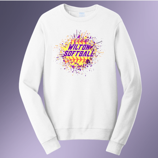 1033- Wilton Softball Splatter T-shirt and Crew
