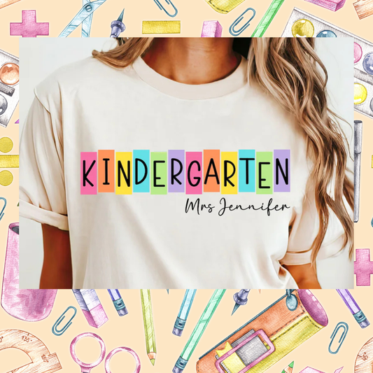 1091- Grade and Name Personalized T-shirt or Crew Sweatshirt
